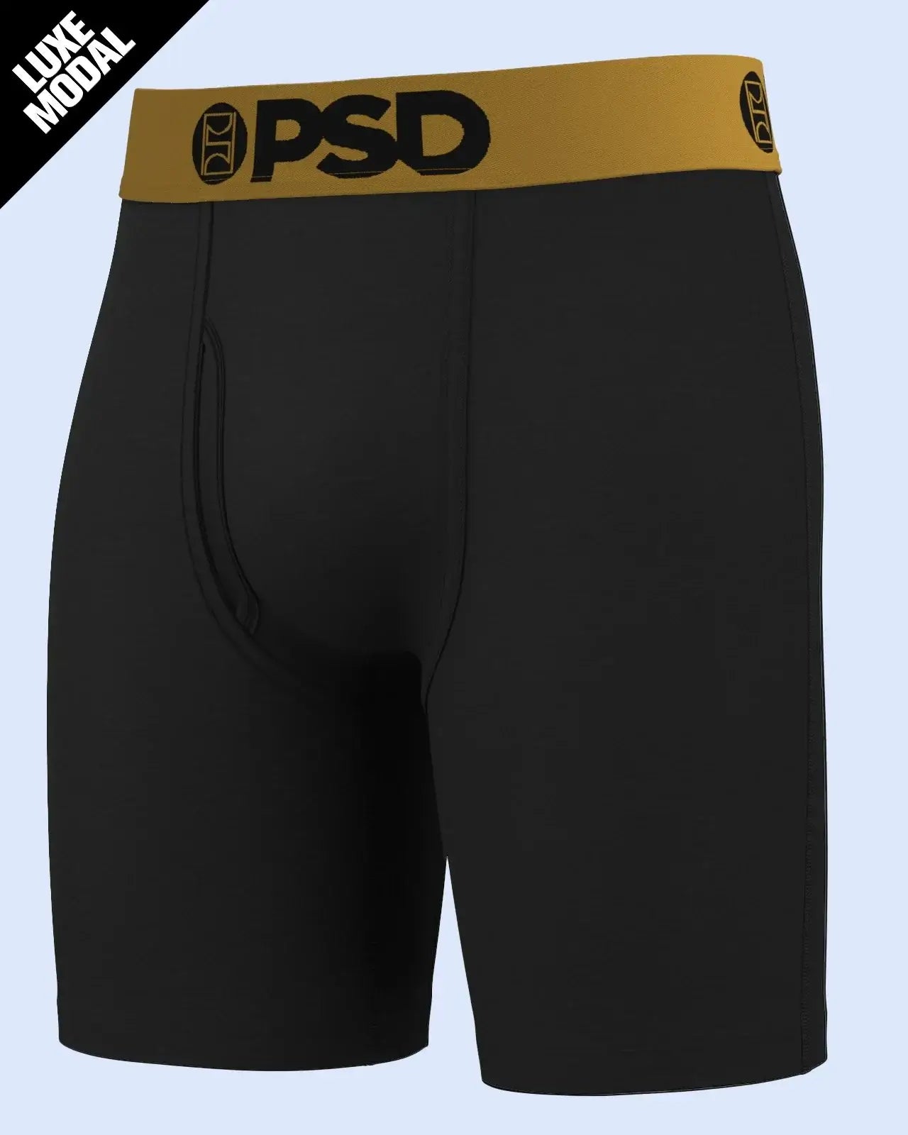 PSD Luxe Modal 7" Boxer Briefs – Black Gold, Breathable Stretch Comfort