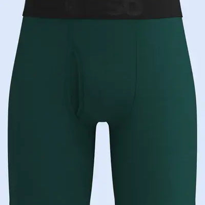 PSD Luxe Modal 7" Boxer Briefs – Solid Green, Ultra-Soft Breathable Fit