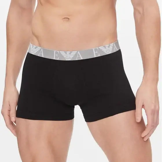 Emporio Armani 3 Pack Trunks Bold Monogram logo waistband - Black/Stone/Black
