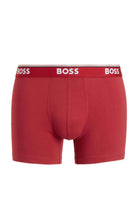 BOSS – 3 Pack Stretch Cotton Boxer Briefs with Logo Waistbands – Red/Black/Blue