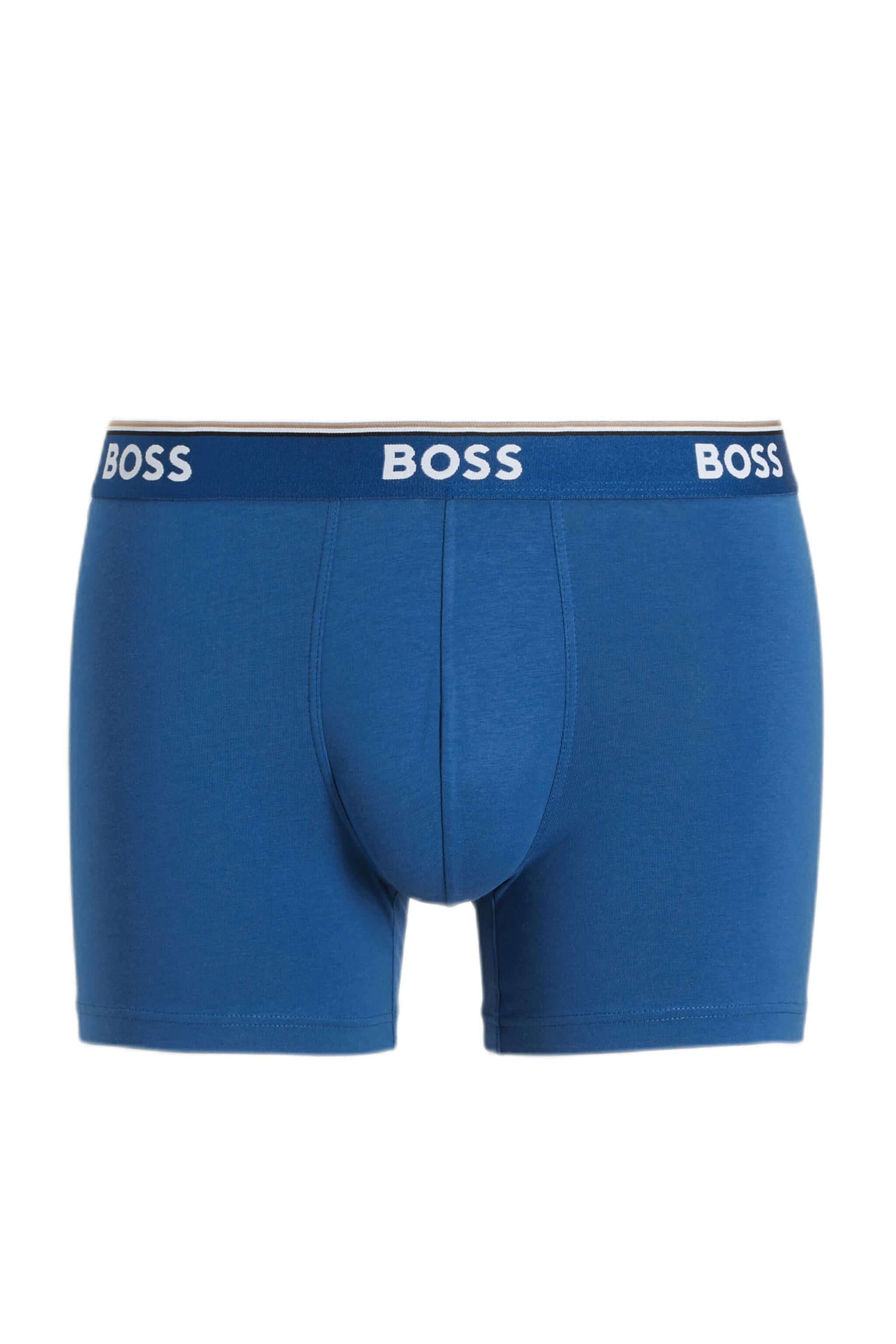 BOSS – 3 Pack Stretch Cotton Boxer Briefs with Logo Waistbands – Red/Black/Blue