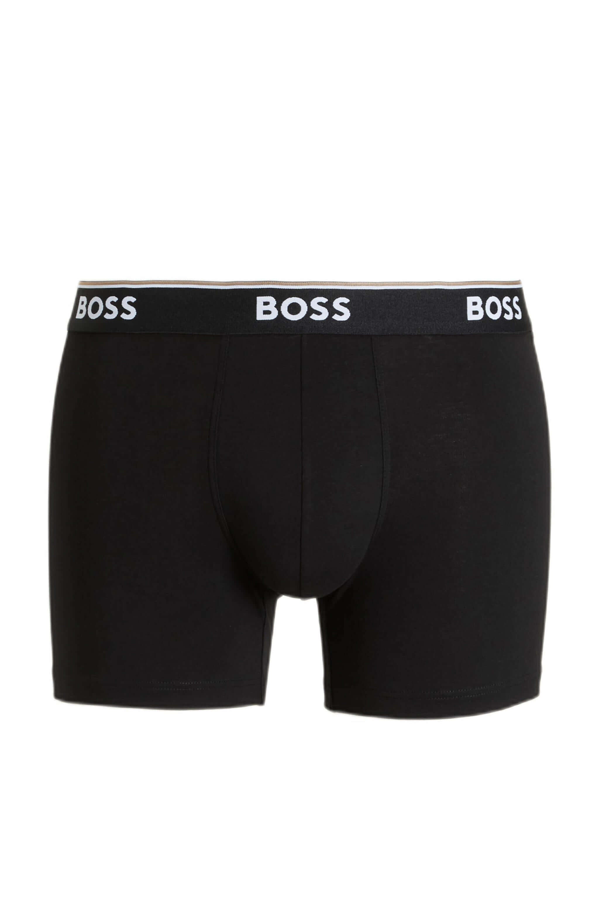 BOSS – 3 Pack Stretch Cotton Boxer Briefs with Logo Waistbands – Red/Black/Blue