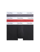 Calvin Klein 3 Pack Trunks Modern Cotton - Phanthom / Cinnabar / Rabbit