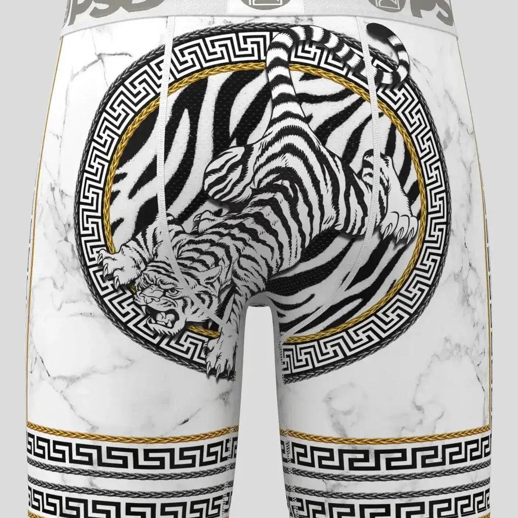 PSD Rich Tiger, Standard Length Underwear 7" Boxer Briefs - White