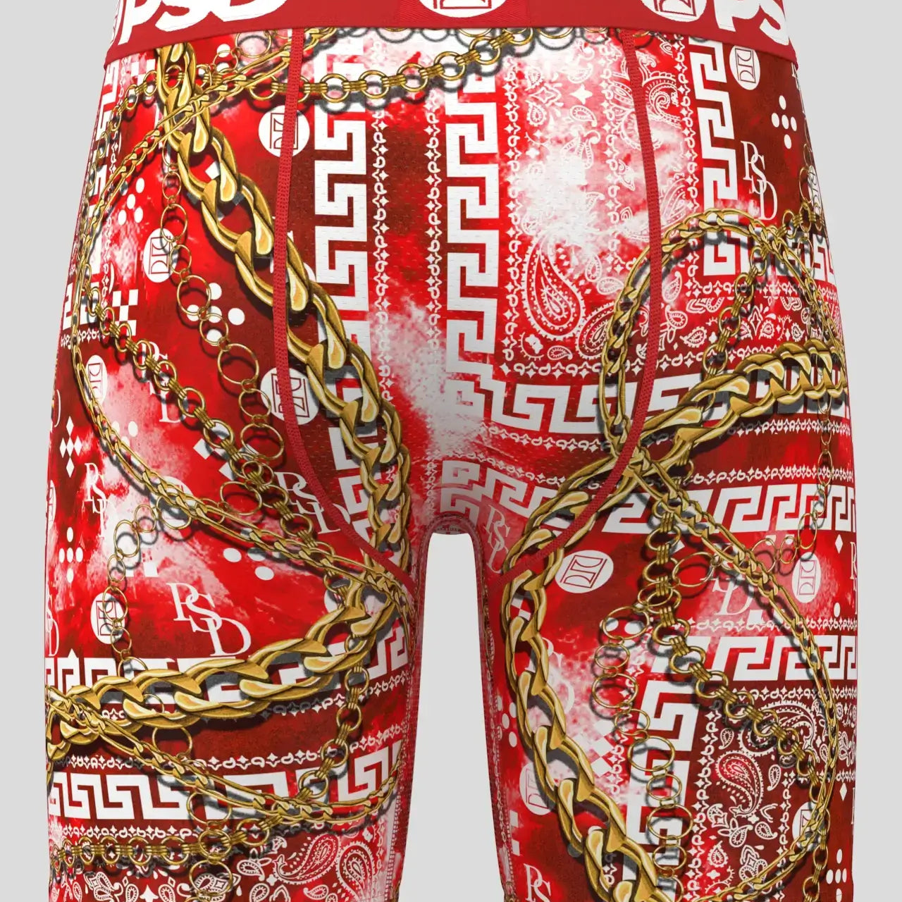 PSD Men's Paisley 7" Boxer Briefs - Red/Gold