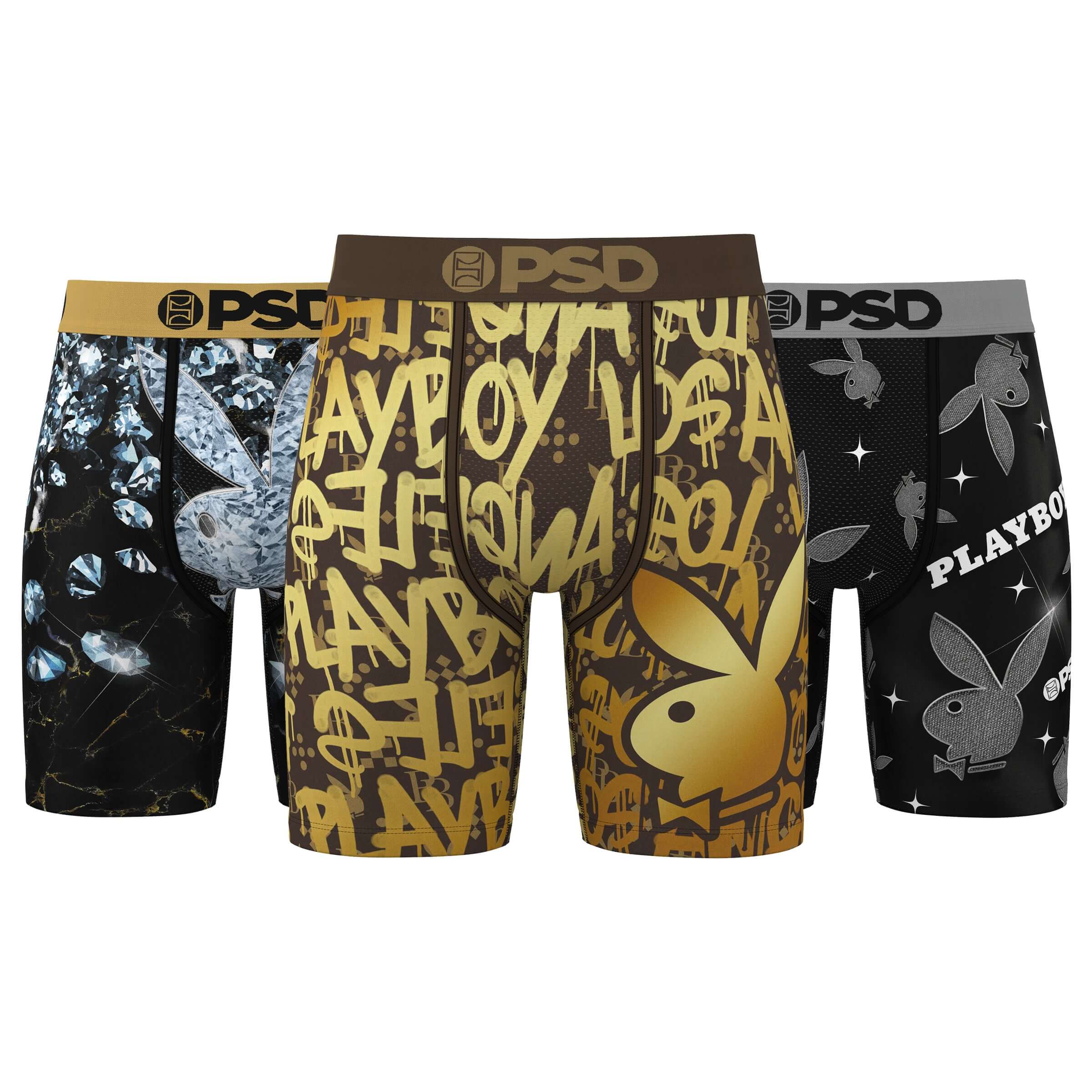 PSD Men's 3 Pack 7" Boxer Briefs - Playboy Lux