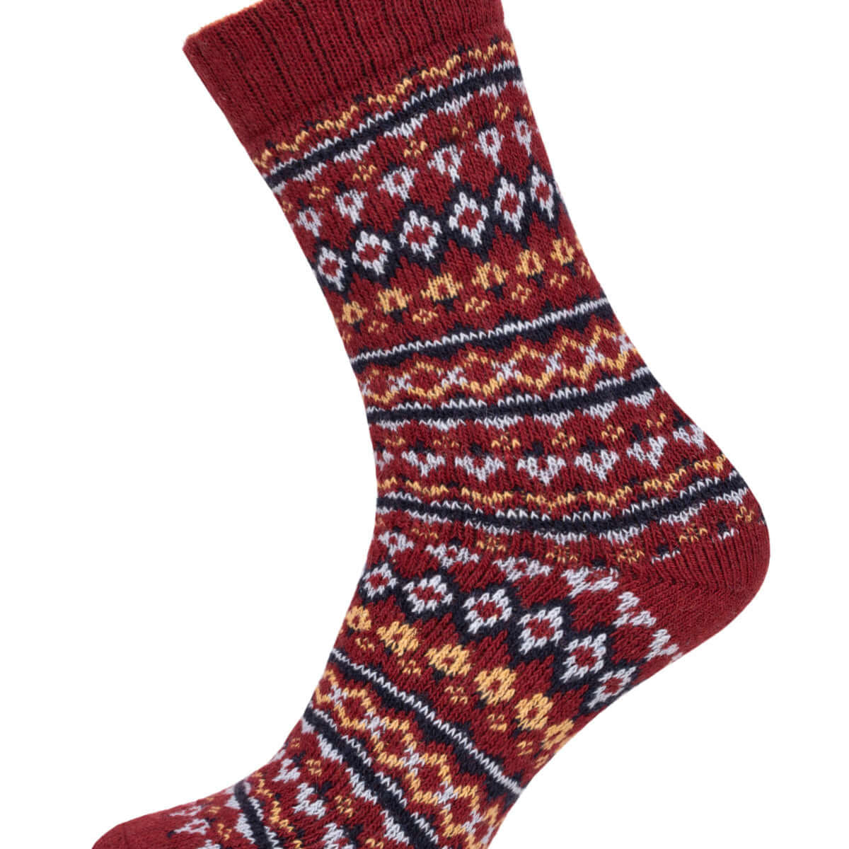 Hygge Nordic Wool Socks – Maroon | Warm Norwegian Winter Socks