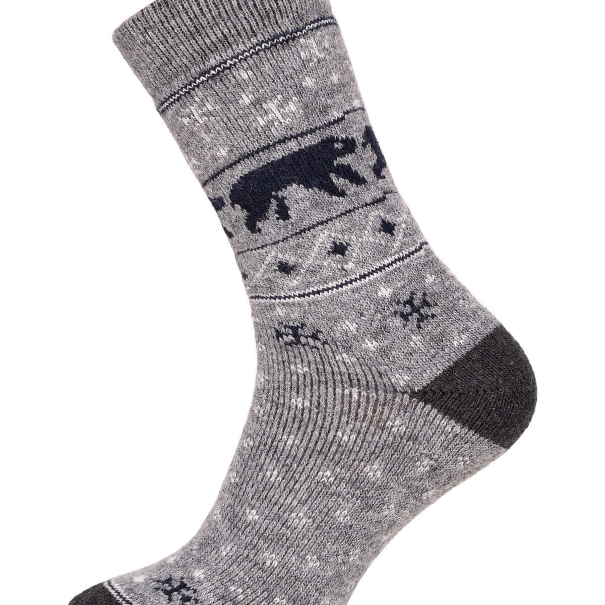 Polar Bear Wool Socks | Norwegian Style Nordic Design Winter Socks, Pack of 1