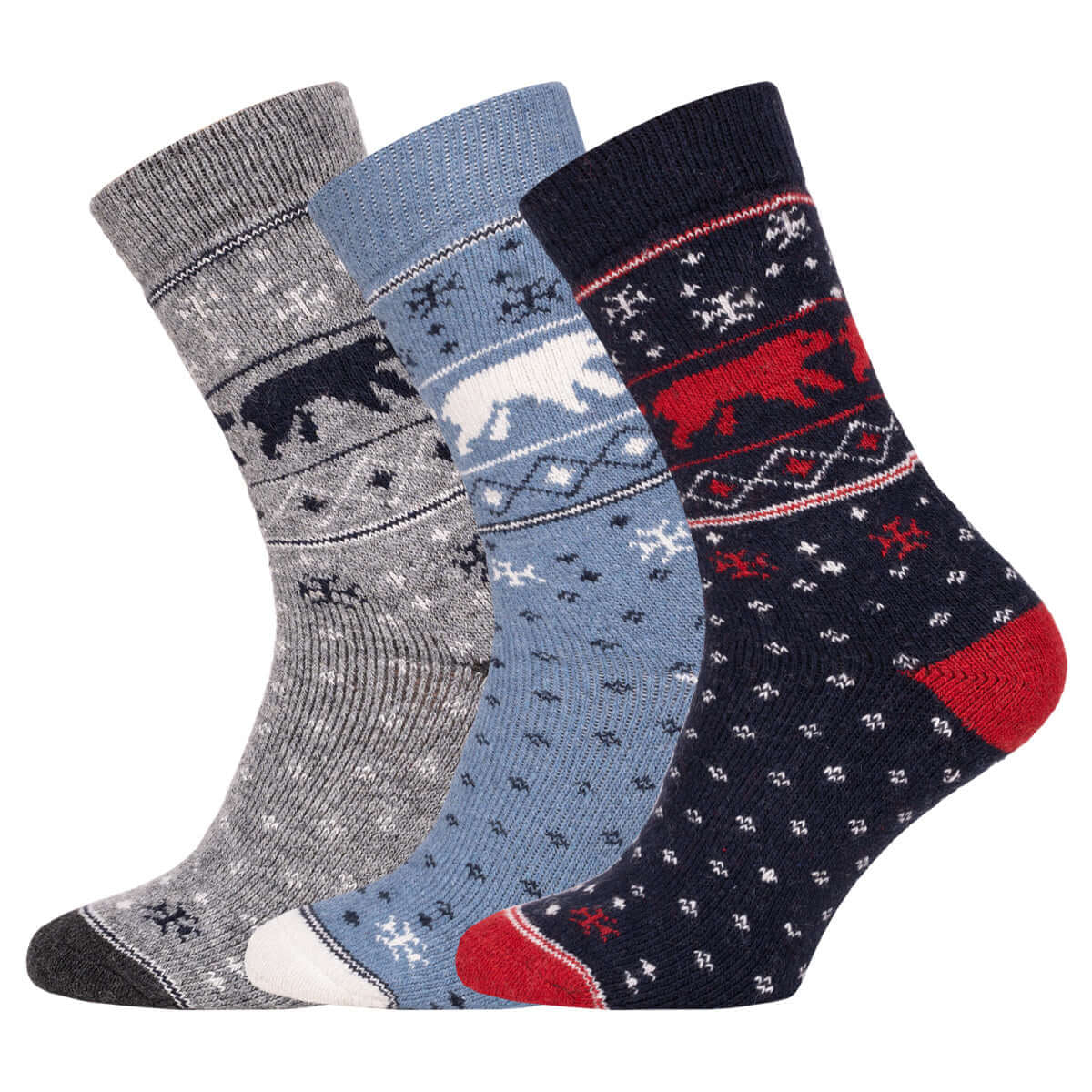 Polar Bear Wool Socks | Norwegian Style Nordic Design Winter Socks, Pack of 1