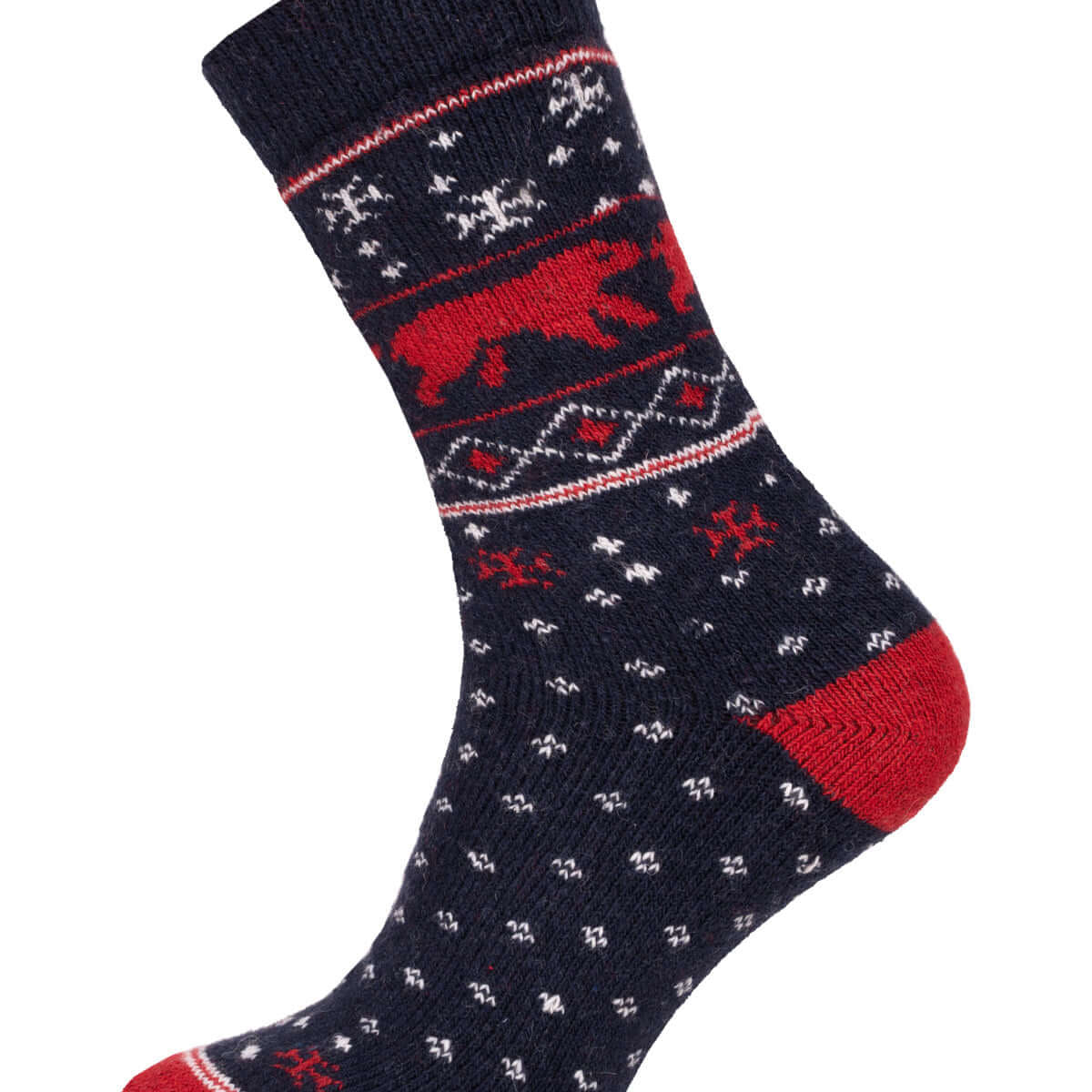 Polar Bear Wool Socks | Norwegian Style Nordic Design Winter Socks, Pack of 1