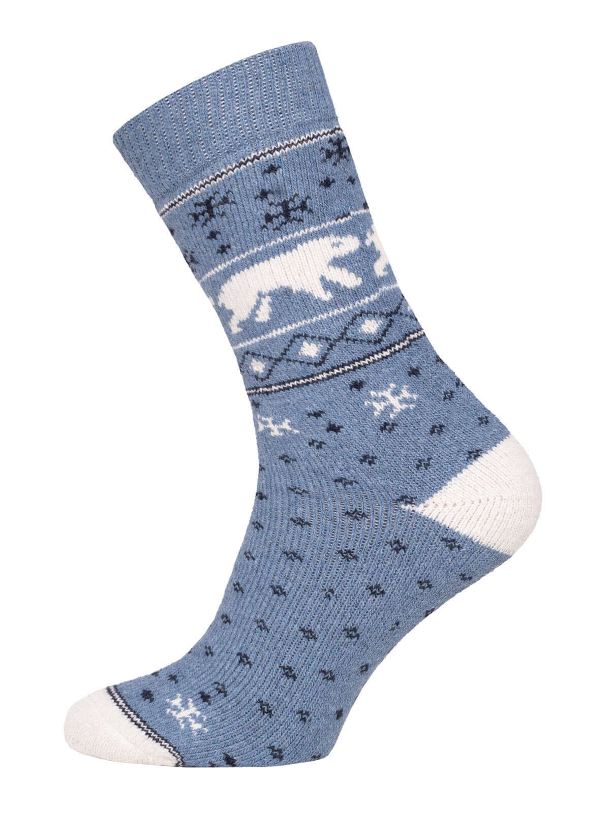 Polar Bear Wool Socks | Norwegian Style Nordic Design Winter Socks, Pack of 1