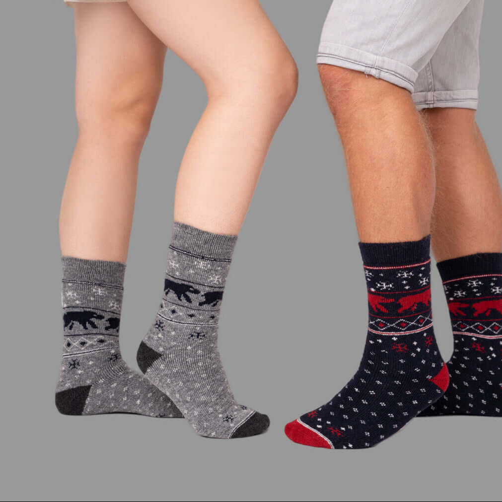 Polar Bear Wool Socks | Norwegian Style Nordic Design Winter Socks, Pack of 1