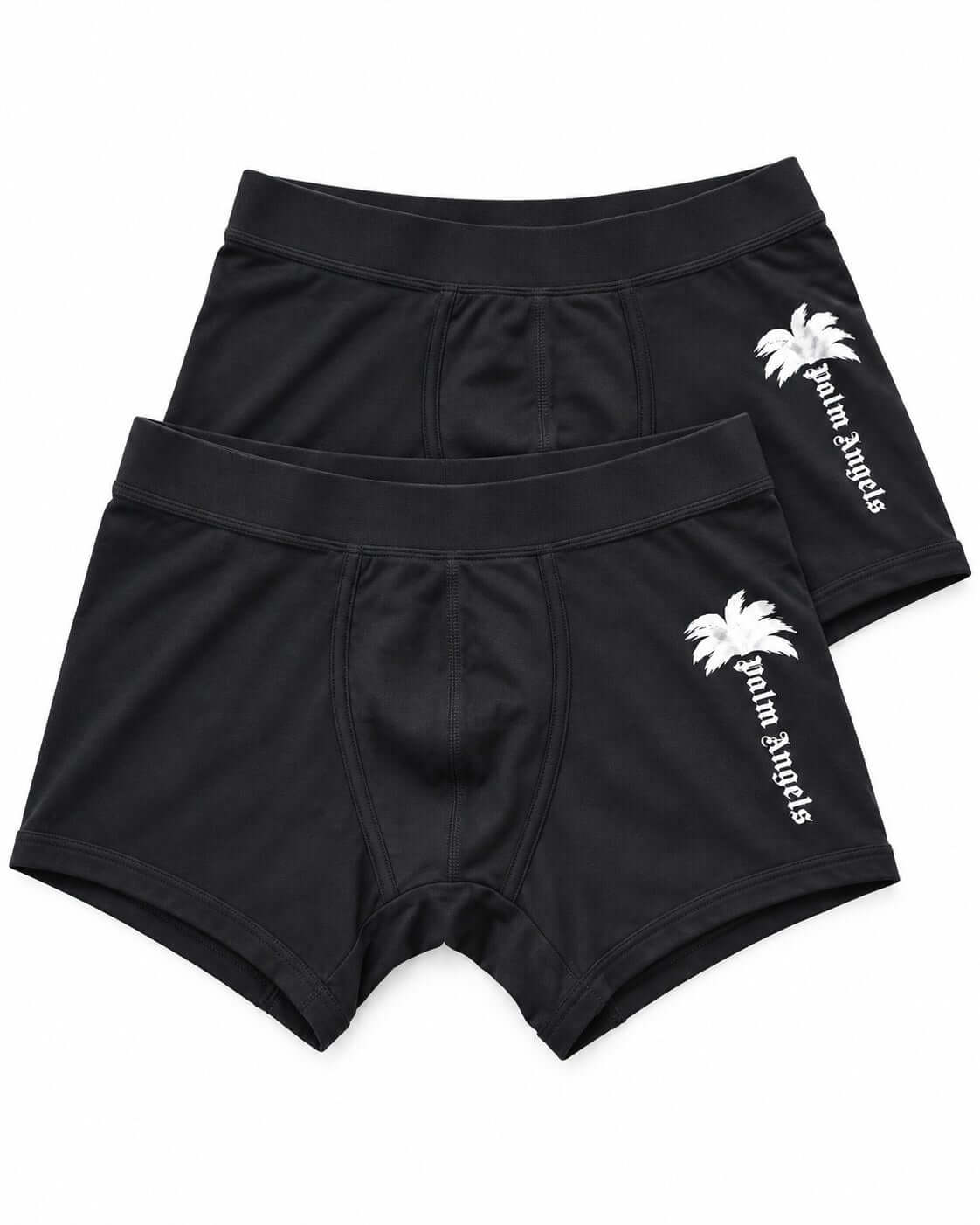 Palm Angels Palm Logo Cotton Stretch Trunks 2 Pack