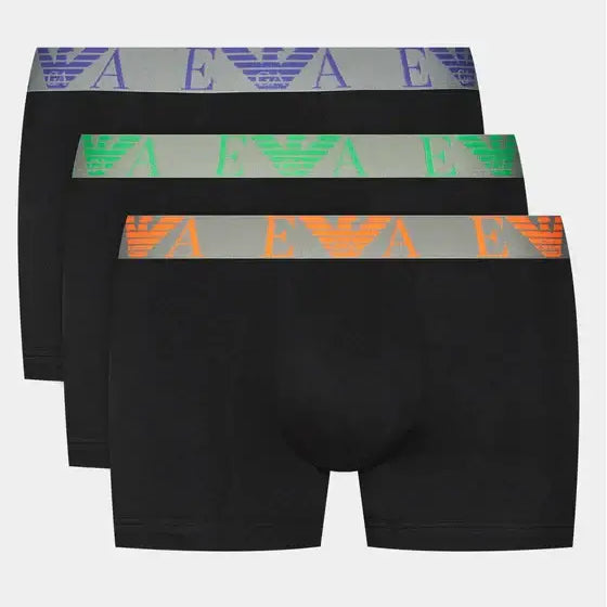 Jeep 2 Pack Men's Plain & Fine Stripes Fitted Bamboo Trunks
