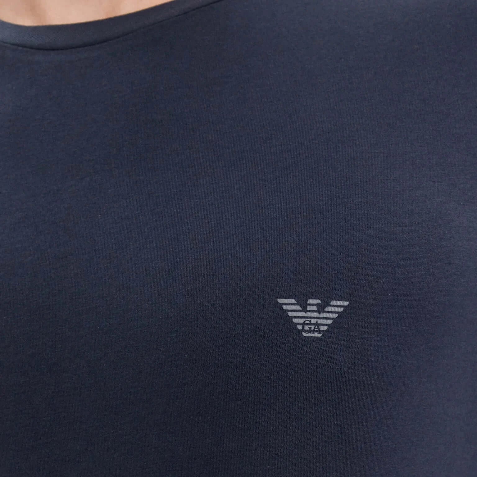 Emporio Armani 2 Pack Lounge Stretch-Cotton Crew T-Shirts - Red/Marine