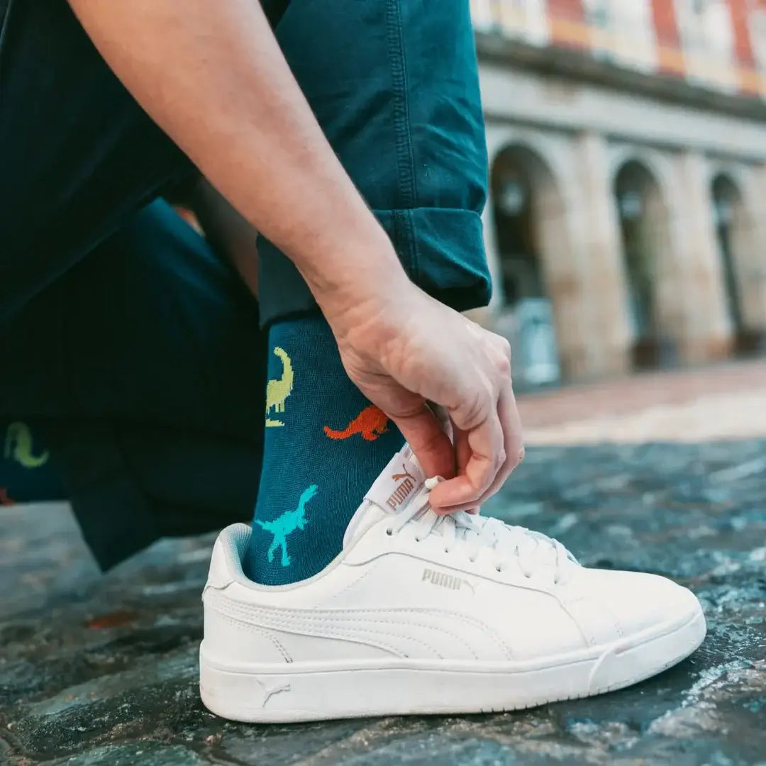 Swole Panda Dinosaur Bamboo Socks – Prehistoric Style Meets Eco Comfort, UK ( 7-11 )