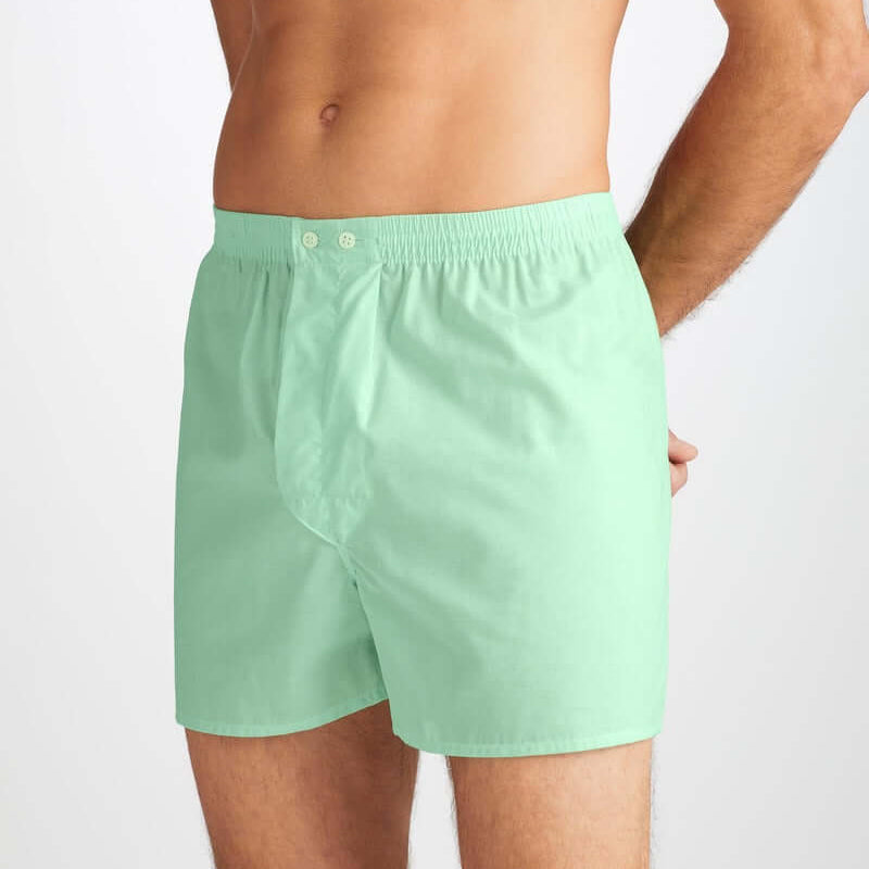Derek Rose Men's Classic Fit Boxers -Amalfi Cotton Batiste Mint