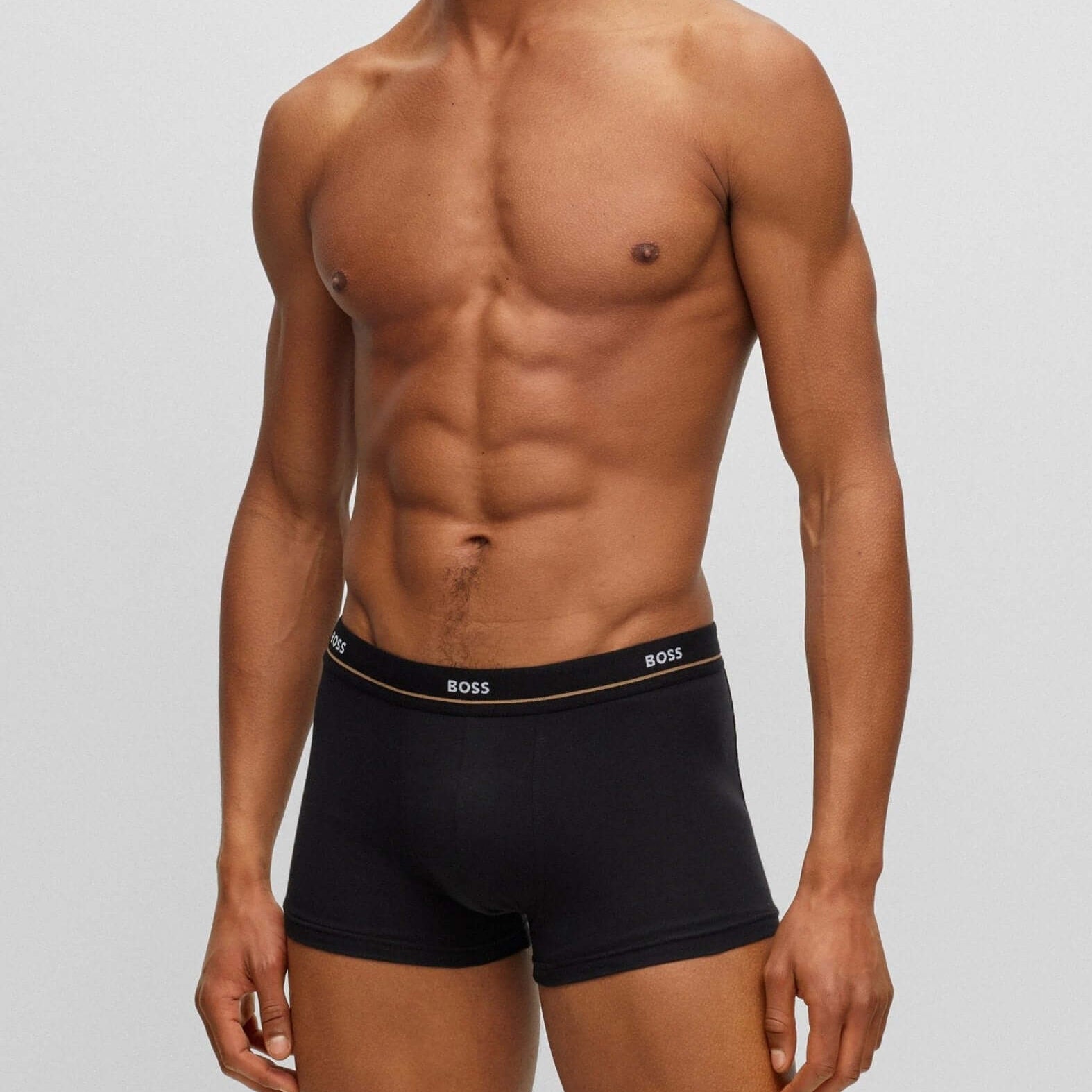 Boss 5 Pack Cotton Stretch Trunks with Logo Waistbands - Yellow