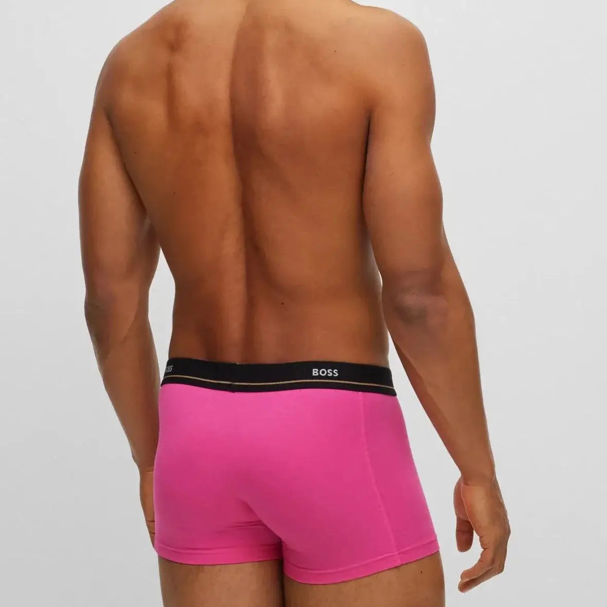 Boss 5 Pack Cotton Stretch Trunks with Logo Waistbands - Pink