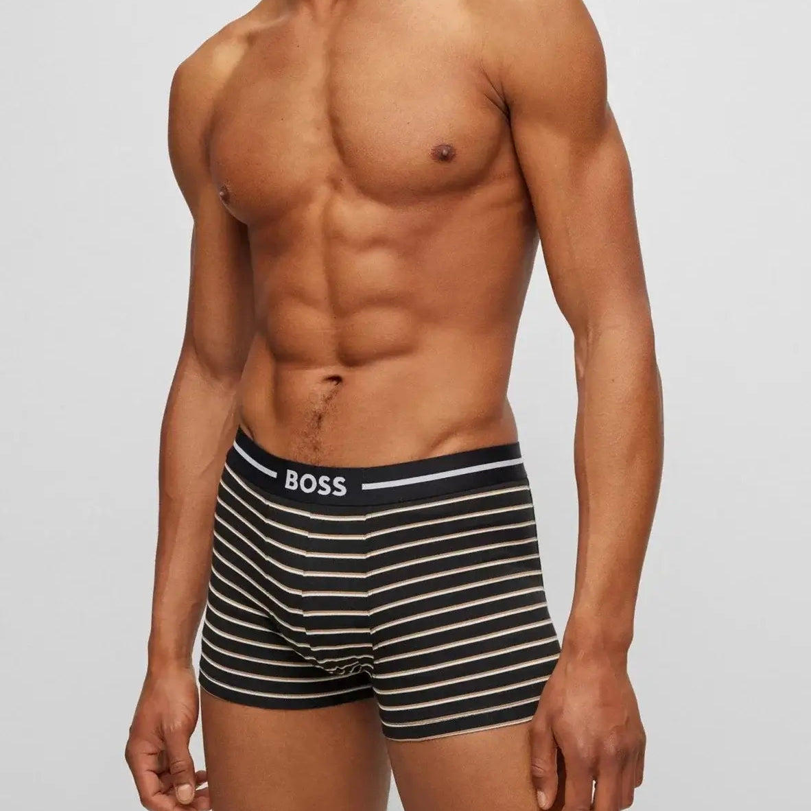 BOSS Bold Trunks 3 Pack - Black/Green 978 Stripes