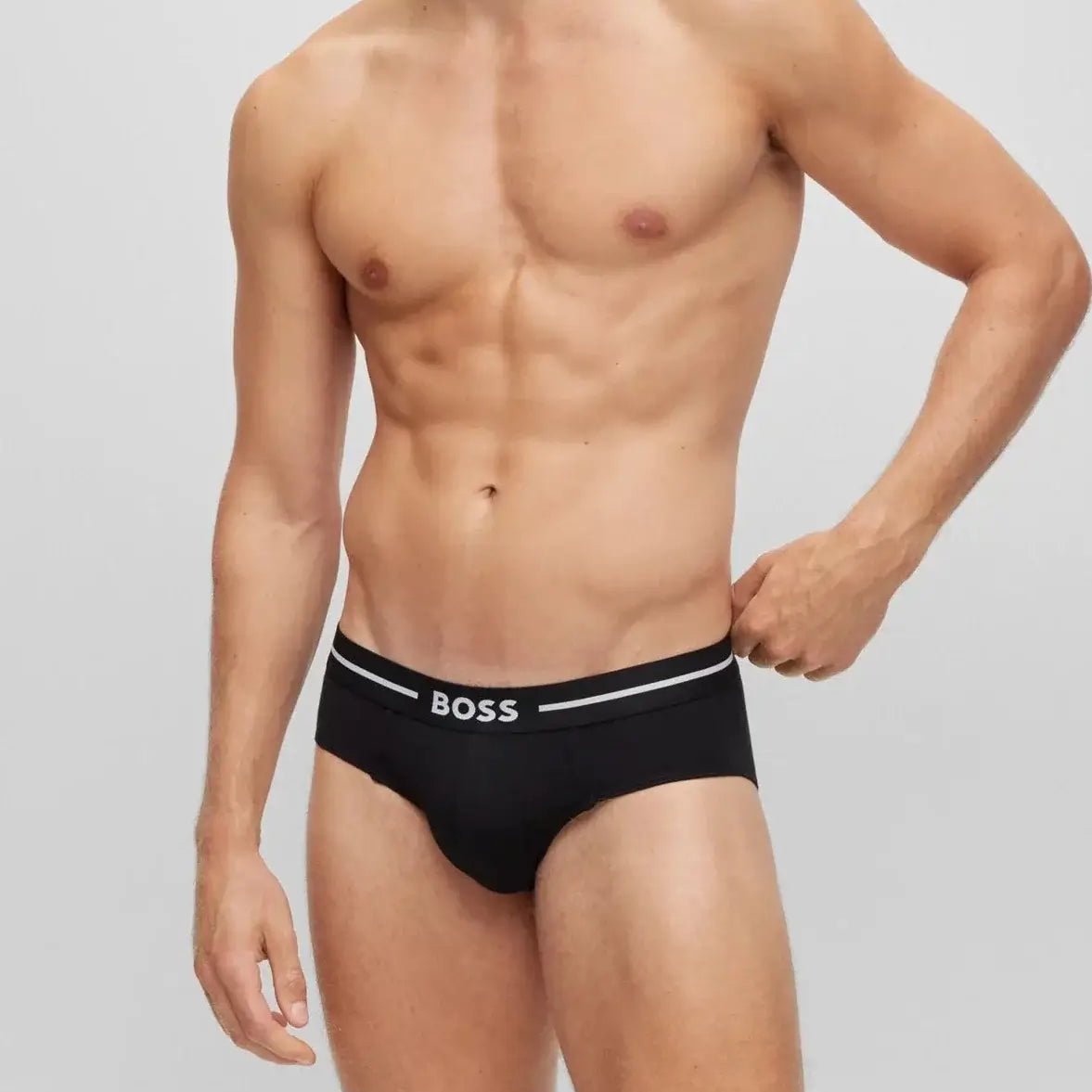 BOSS Men's 3 Pack Stretch Cotton Bold Briefs - Burgundy/Black/Navy