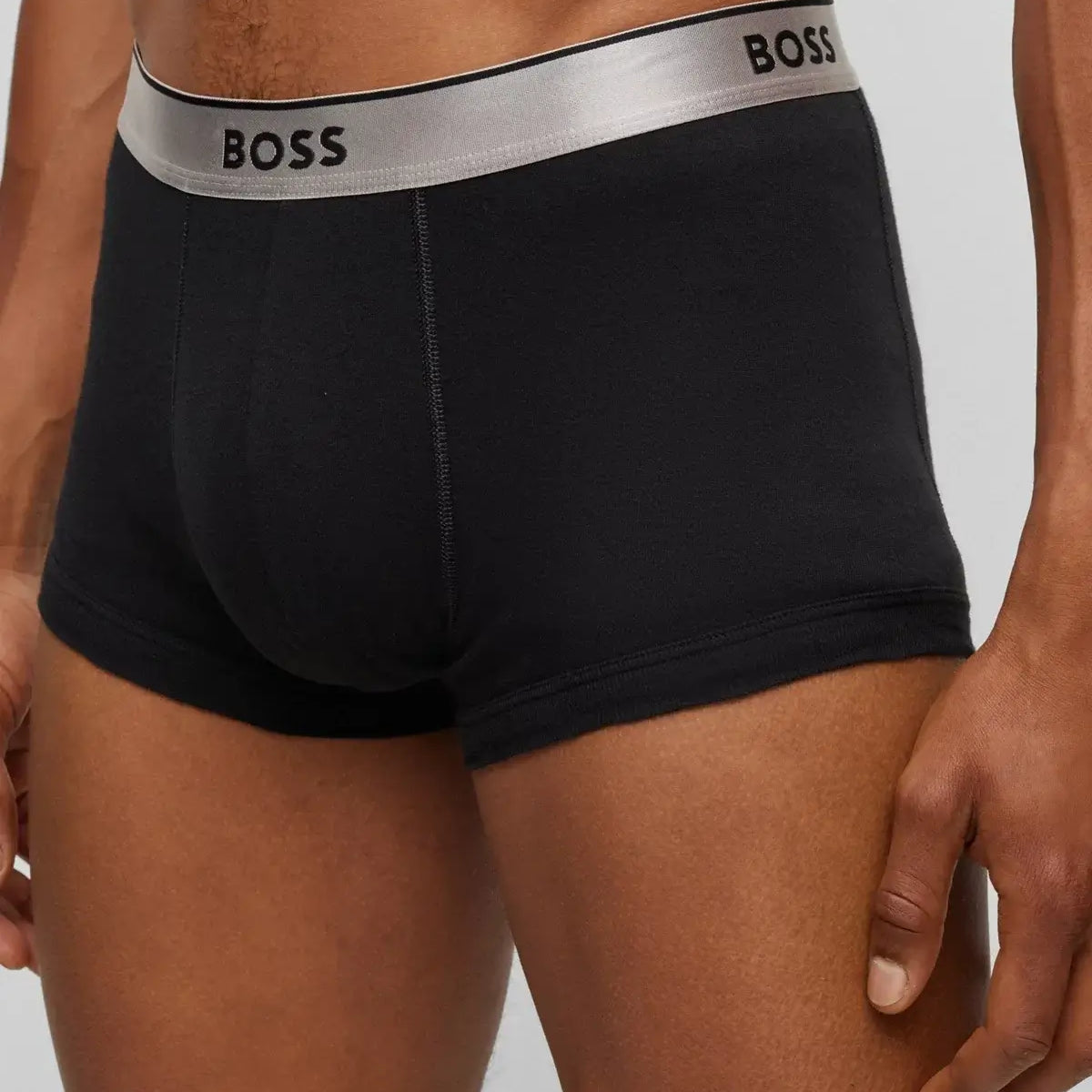 BOSS 2 Pack Metallic Waistbands Pure Cotton Trunks - (Red / Black) Gift Boxed