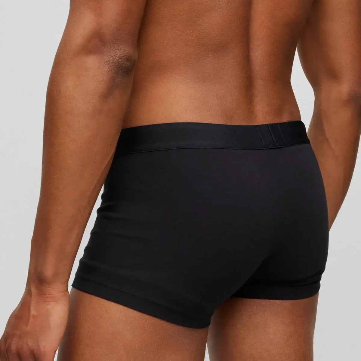 BOSS 2 Pack Metallic Waistbands Cotton Stretch Trunks - (Black) Gift Boxed
