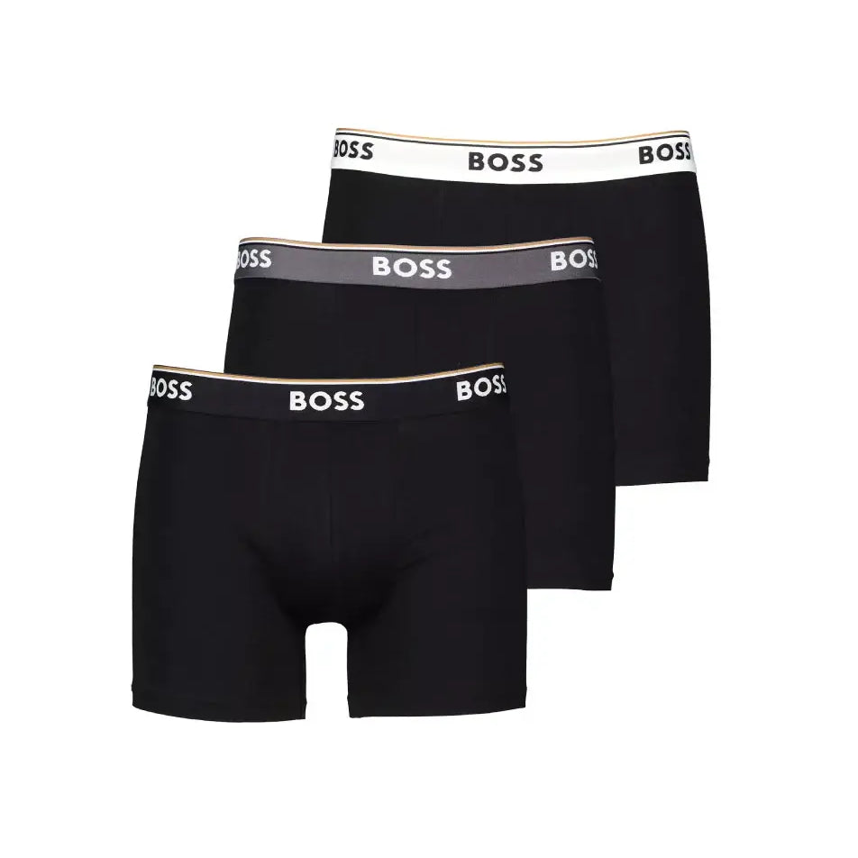 Boss 3 Pack of Stretch Cotton Boxer Briefs - Black Multi