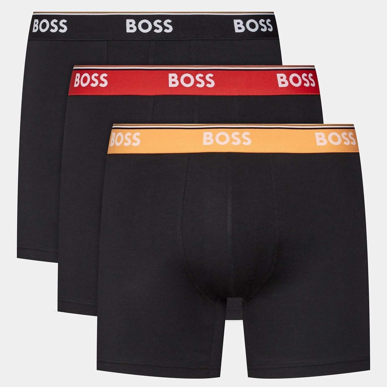 Boss 3 Pack of Stretch Cotton Power Boxer Briefs - Black Multi