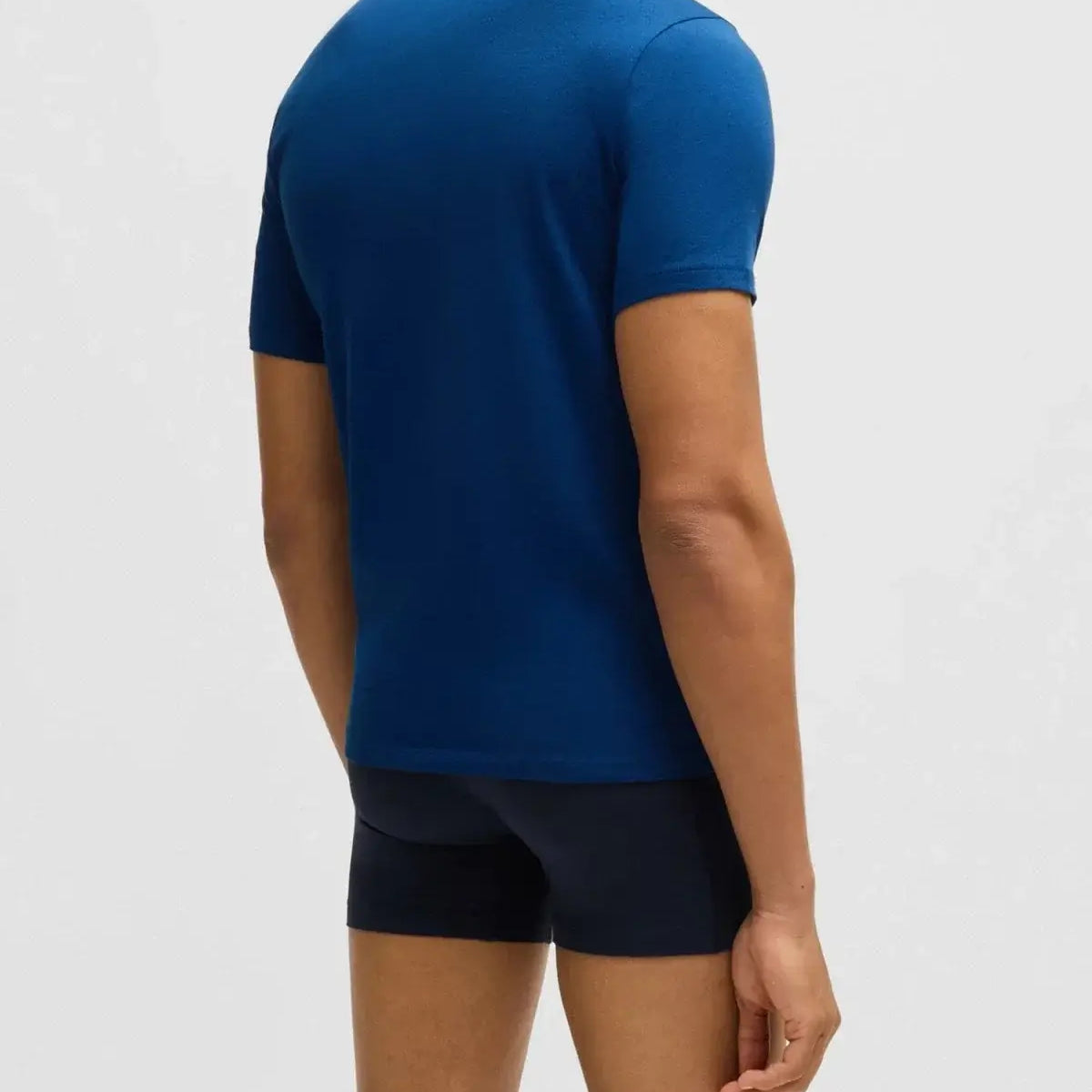 Boss 3 Pack Cotton Underwear T-Shirts With Logo Embroidered - Black / Blue