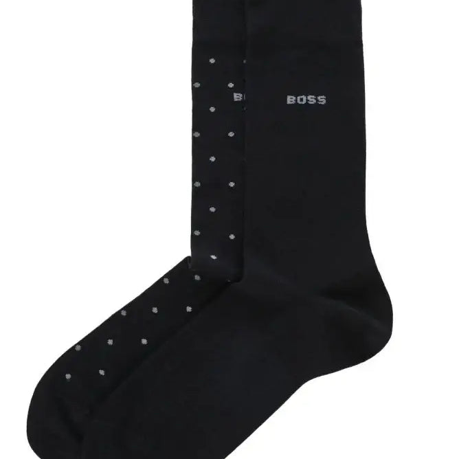 Boss 2 Pack Mini Dots Cotton Blend Socks - Black