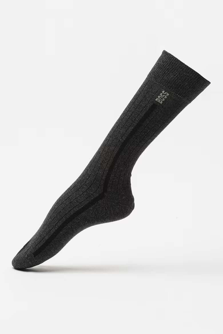 Boss 3 Pack Fine Rib Crew Socks - Black / Grey / Charcoal