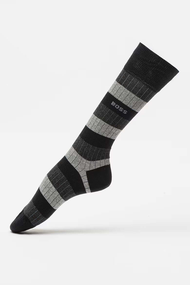 Boss 3 Pack Fine Rib Crew Socks - Black / Grey / Charcoal