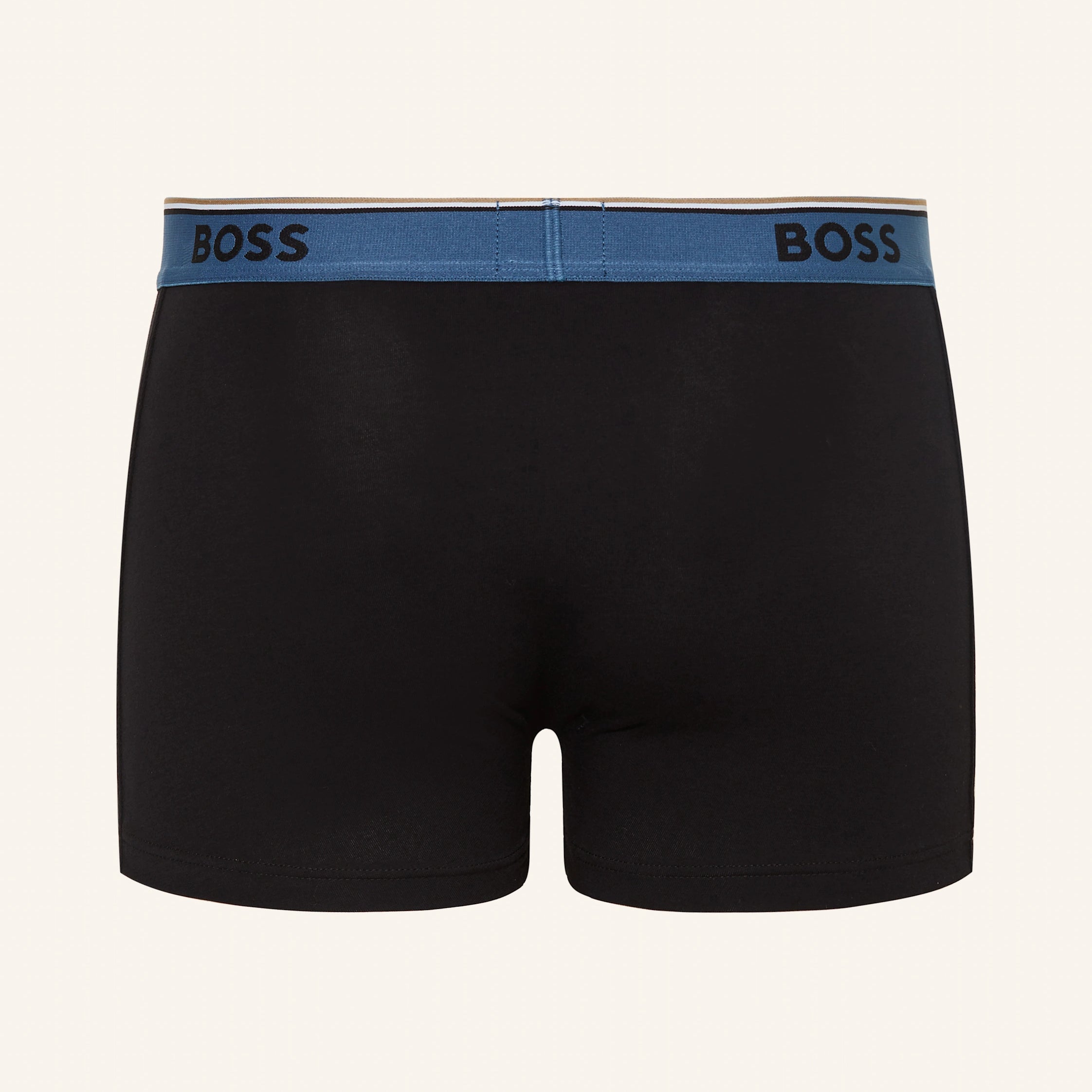 BOSS 3-Pack Stretch Cotton Trunks – Black with Coloured Waistbands