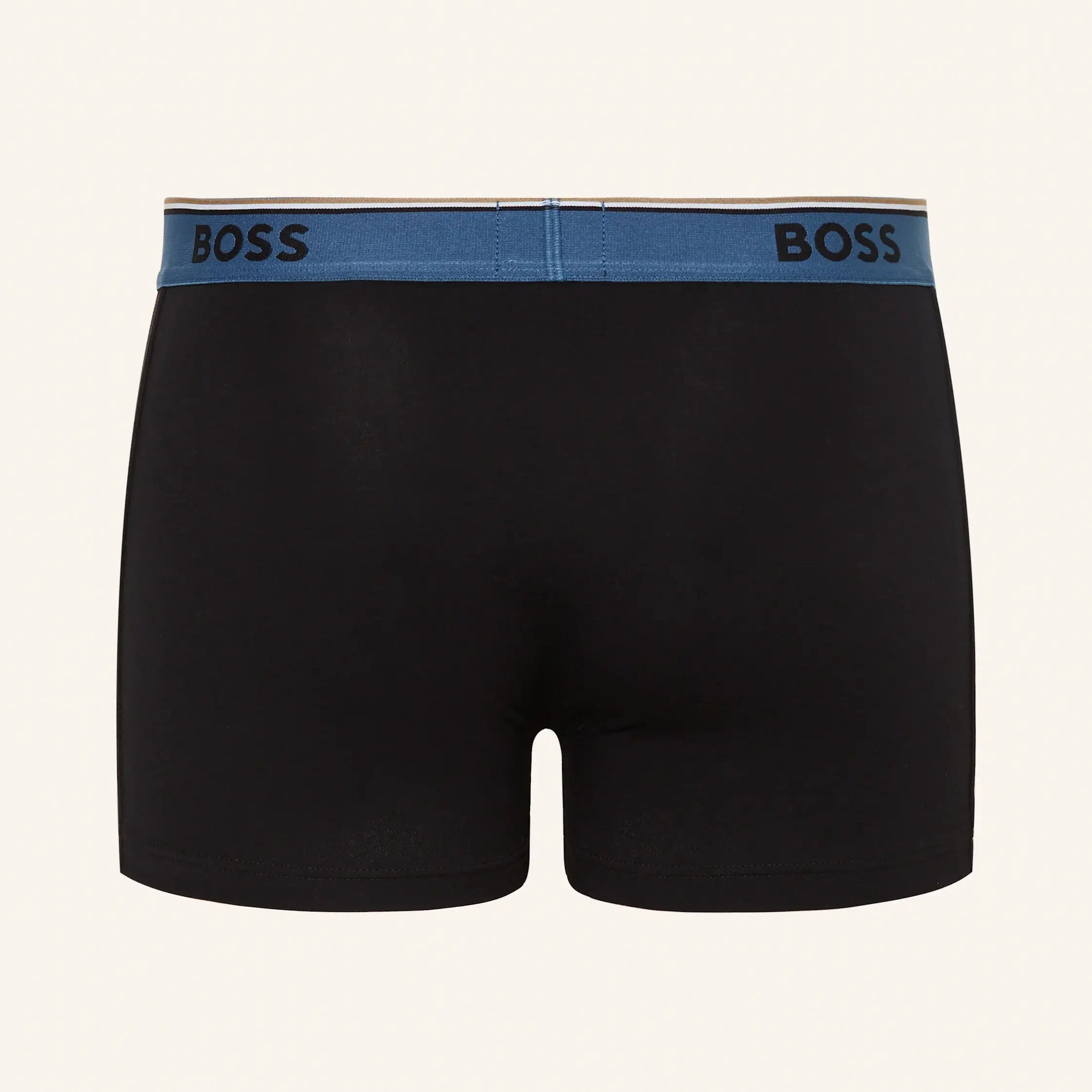 BOSS 3-Pack Stretch Cotton Trunks – Black with Coloured Waistbands
