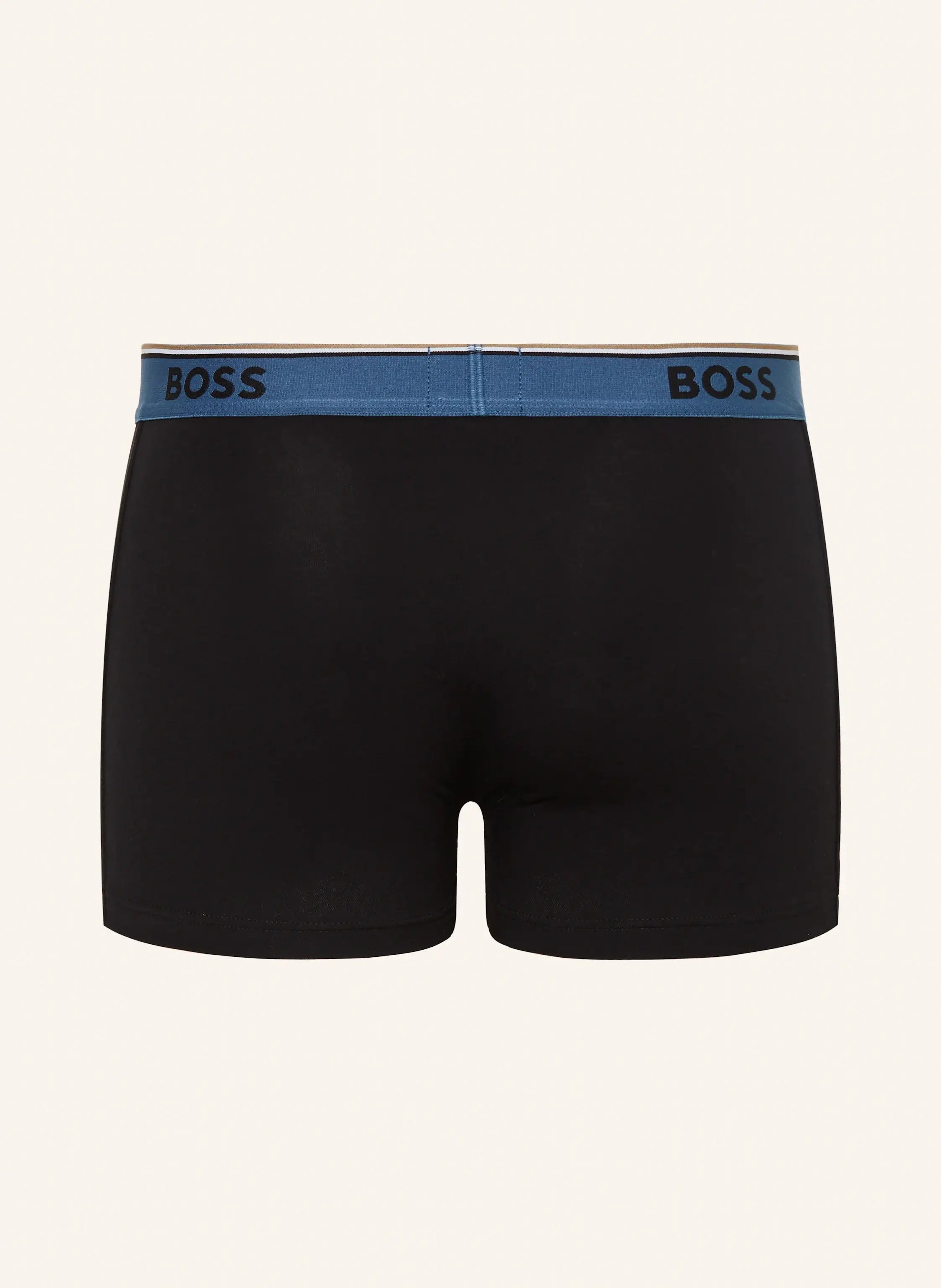 BOSS 3-Pack Stretch Cotton Trunks – Black with Coloured Waistbands