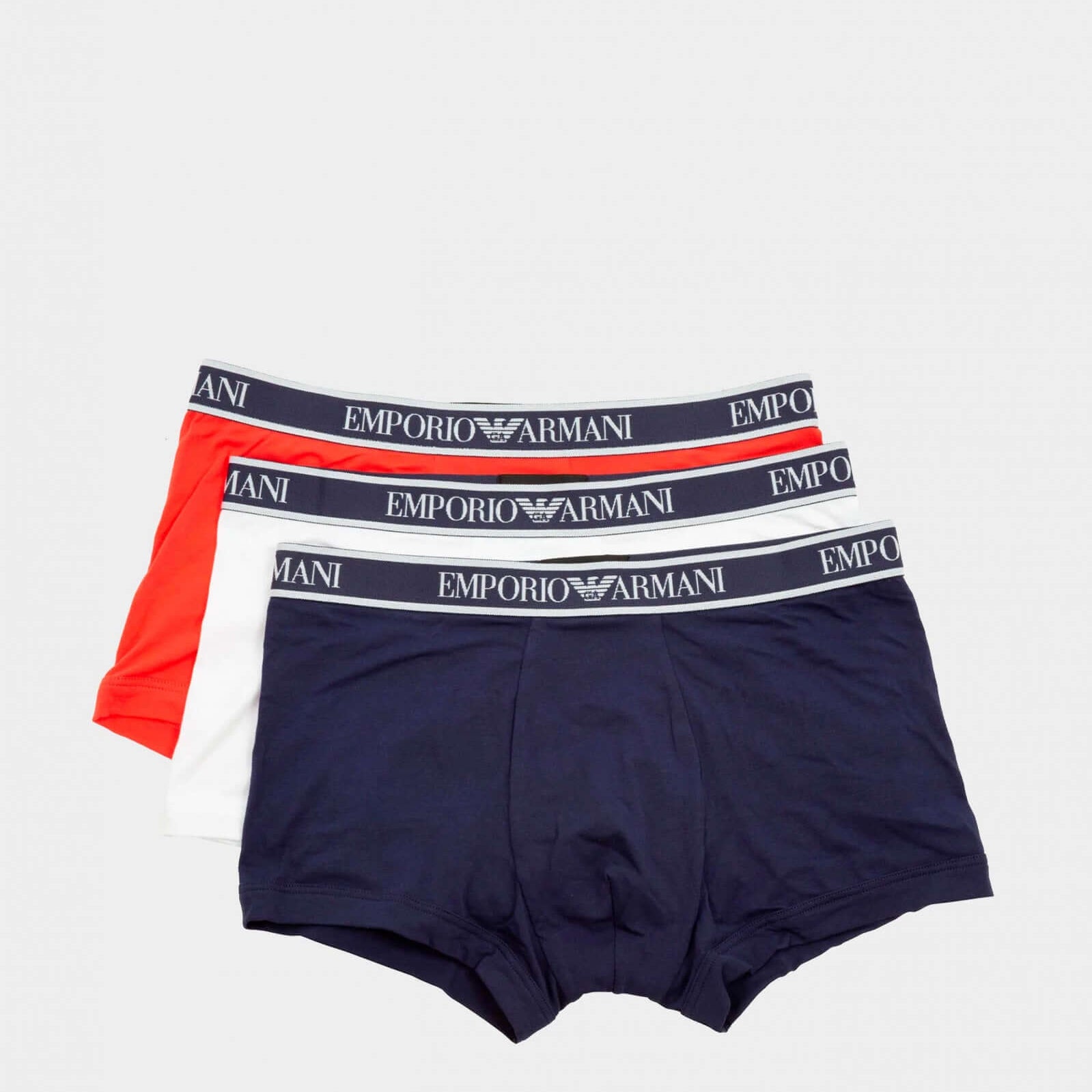 Emporio Armani 3 Pack Boxers - Stretch Cotton - Navy/White/Red