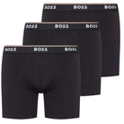 BOSS Men's Long Boxer Briefs – 3 Pack, Black | Stretch Cotton Underwear