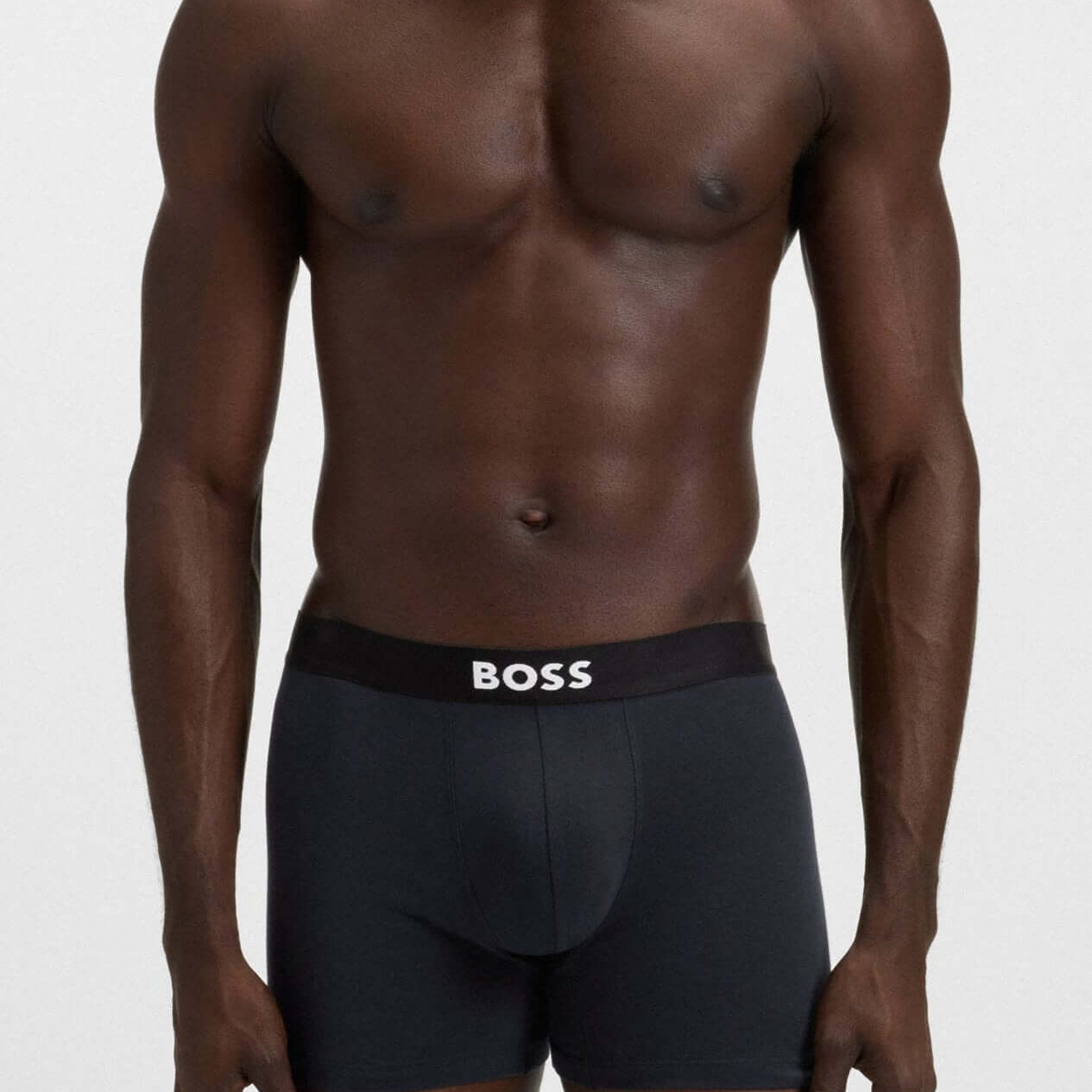 BOSS 3-Pack Stretch Cotton Boxer Briefs – Blue, Red, Black
