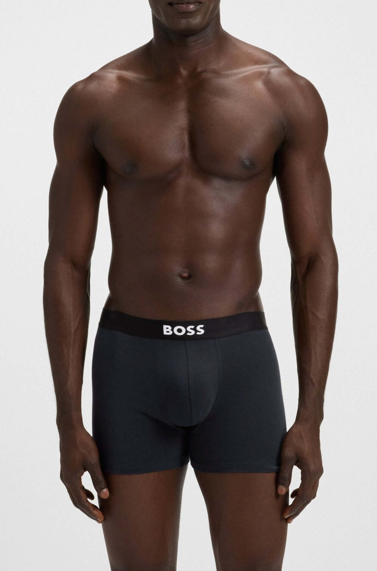 BOSS 3-Pack Stretch Cotton Boxer Briefs – Blue, Red, Black