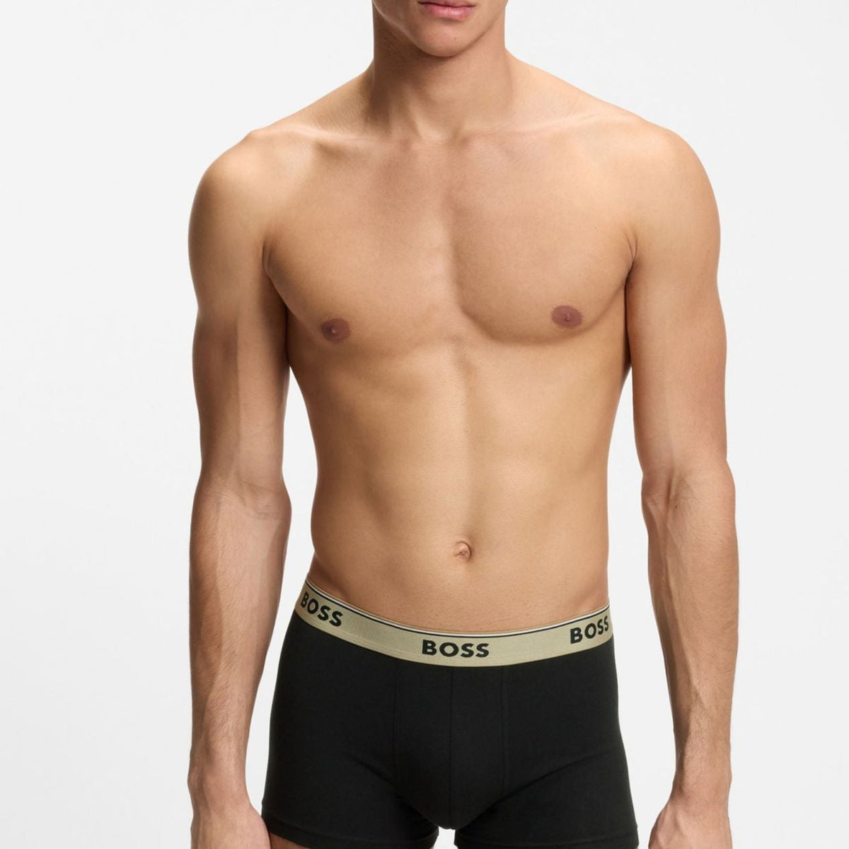 BOSS Power Design 3 Pack Stretch Cotton Trunks - Khaki / Black Multi