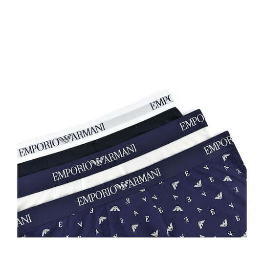 Emporio Armani 3 pack 100% Cotton Boxers - Navy/Black/White