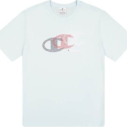 Champion Graphic T-Shirt for Men - 100% Cotton - Sky Blue