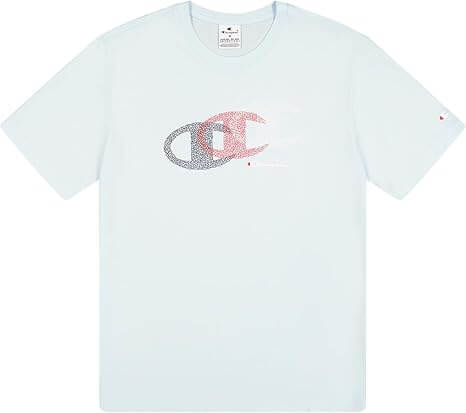 Champion Graphic T-Shirt for Men - 100% Cotton - Sky Blue