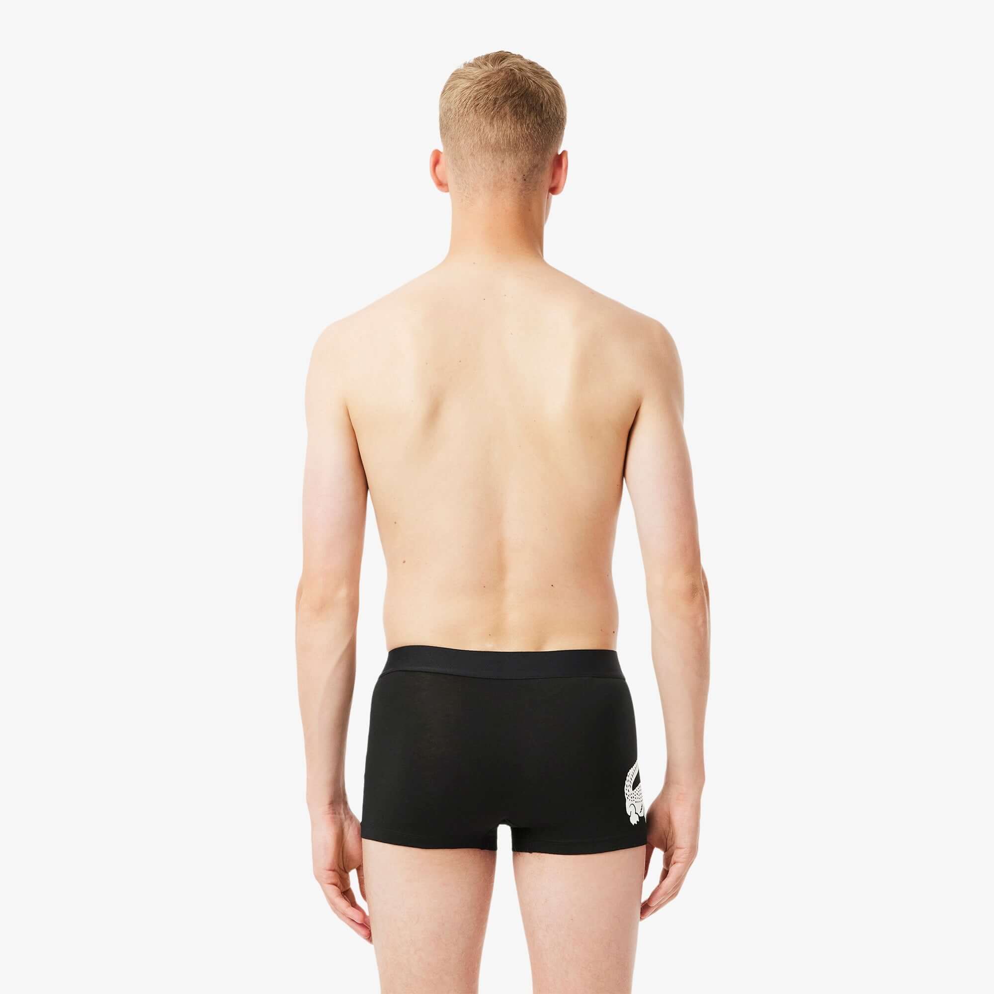 Lacoste Men's 3-Pack Stretch Cotton Trunks - Black Print Underwear