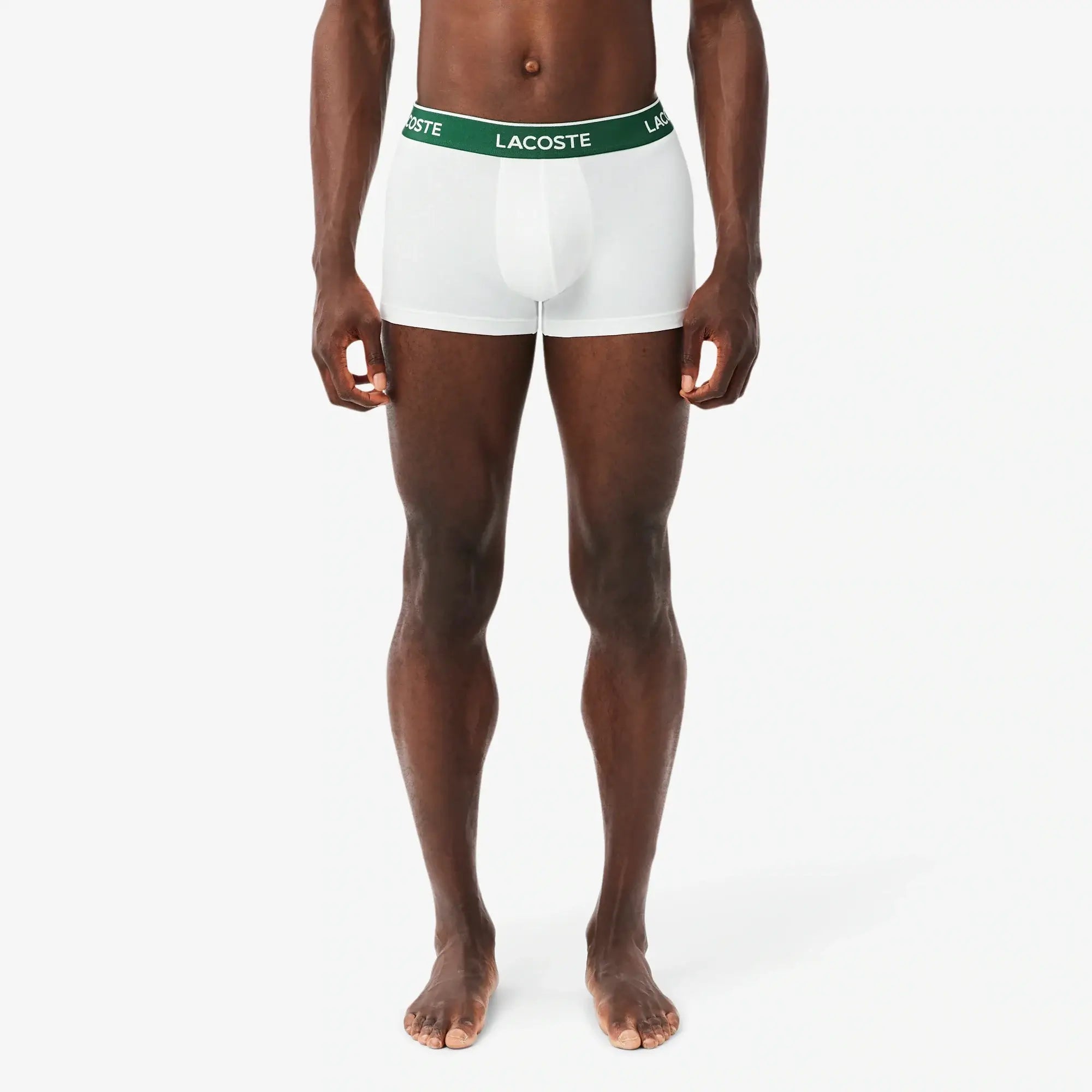 Lacoste Men’s Trunks Black, Grey, White – Stretch Cotton Logo Waistband Underwear