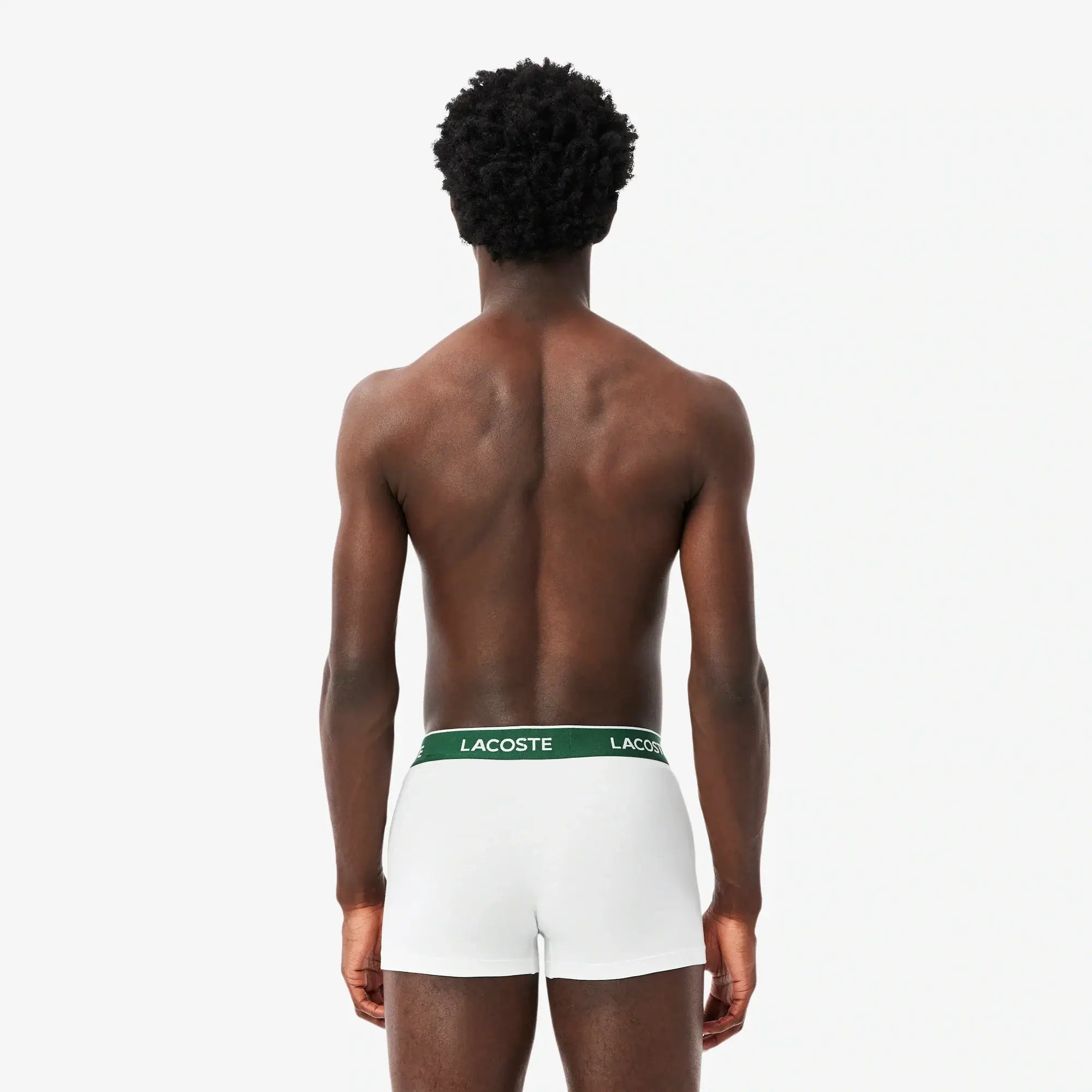 Lacoste Men’s Trunks Black, Grey, White – Stretch Cotton Logo Waistband Underwear