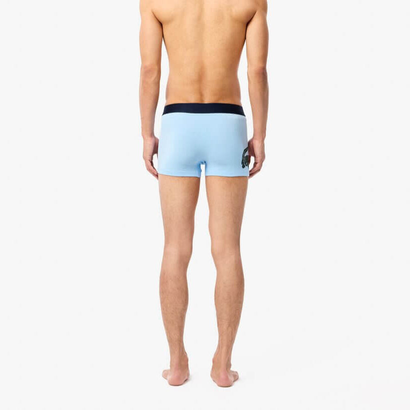 Lacoste Men’s Mismatched Stretch Cotton Trunk 3-Pack - Blue / Green / Navy Blue