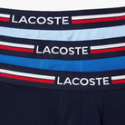 Lacoste 3-Pack Tricolor Waist Trunks - Navy Blue / Azure / Blue MIJ