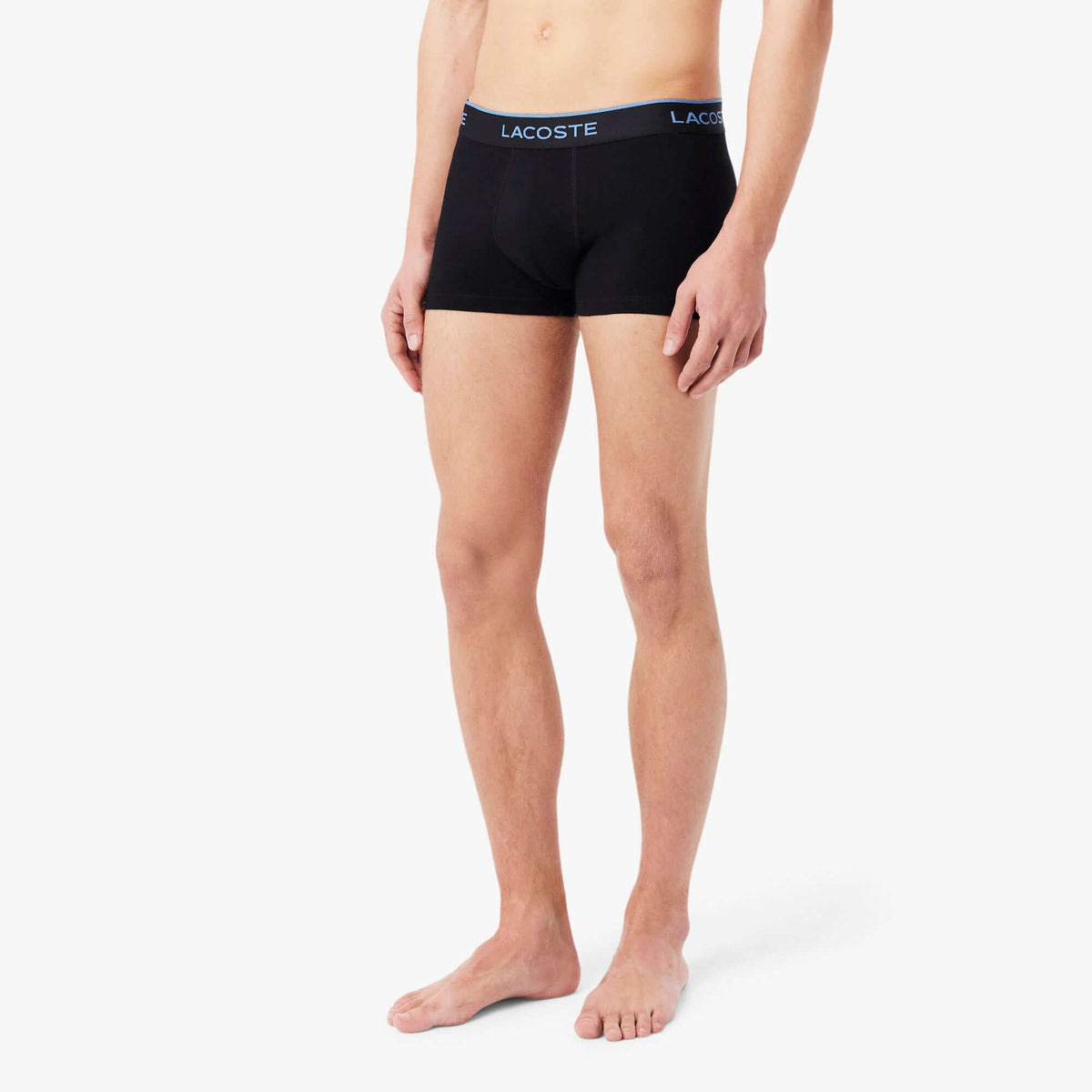 Lacoste 3-Pack Cotton Stretch Trunks – Black/Burgundy/Blue/Grey